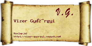 Vizer Györgyi névjegykártya